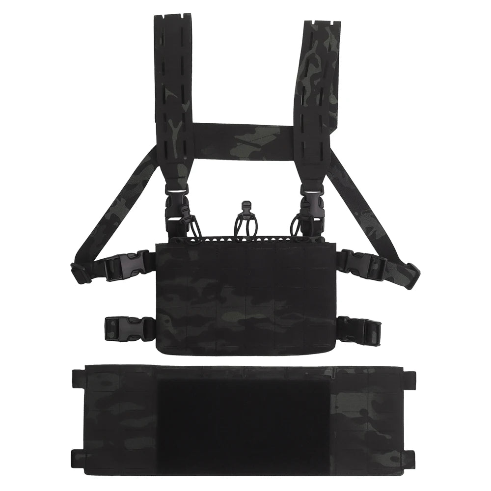 Tactical V1 Modular Hunting Chest Strap UG Style Hunting Plate Carrier LV-X Chest Rig with 556 Triple Magazine Pouch