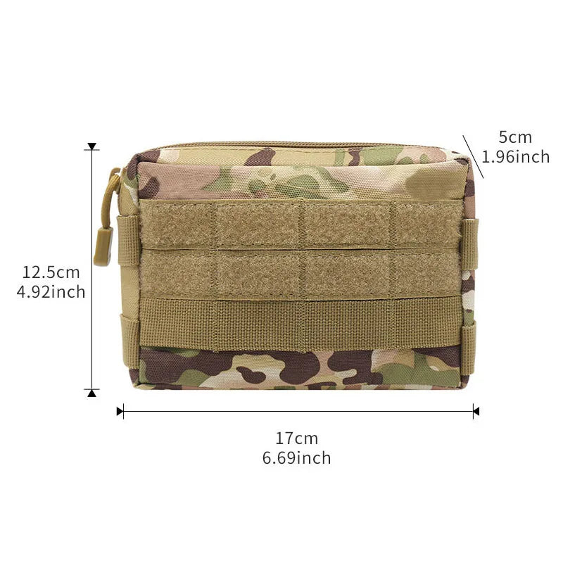 Tactical EDC Pouch Tool Storage Kit Molle Waist Bag Medical Outdoor First Aid Bag Hiking Hunting Accessories Bag With PVC Patche