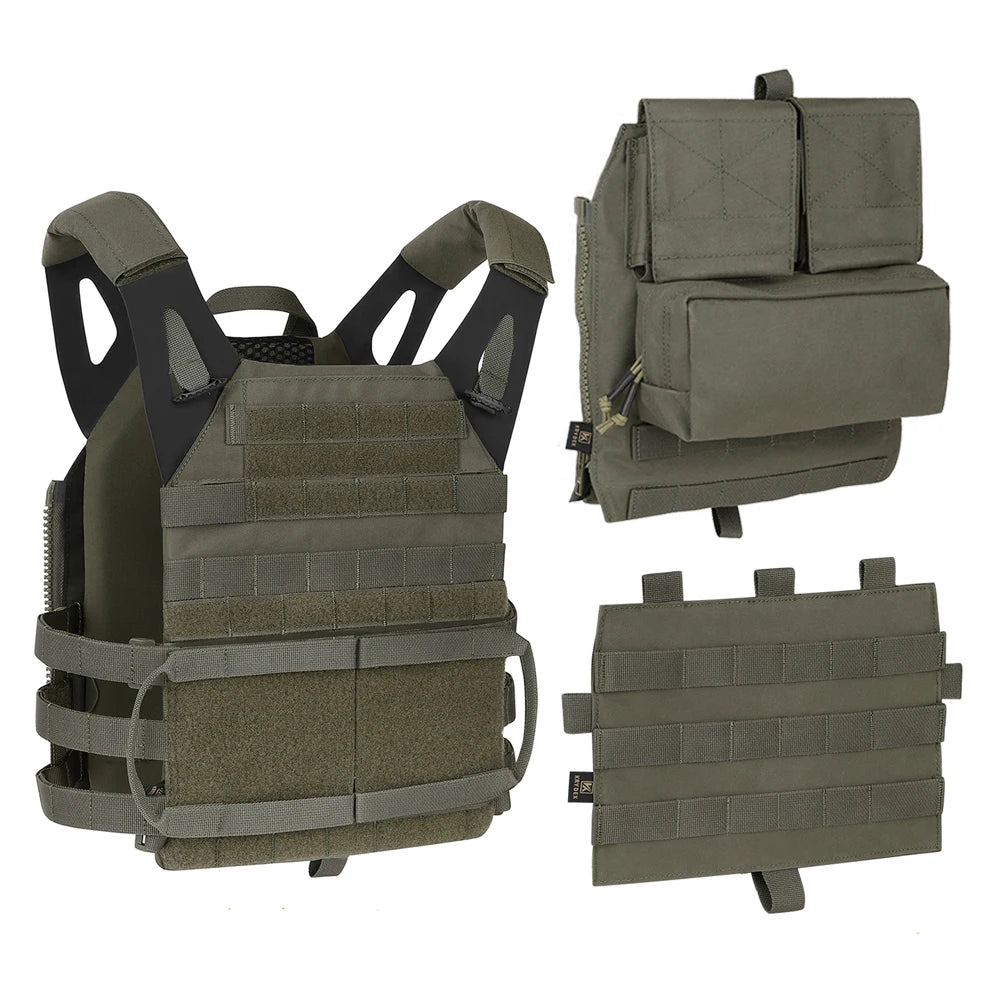 KRYDEX 500D Tactical Vest with Zip-on Backpack Bag MOLLE JPC 2 Plate Carrier for Men Hunting Combat Airsoft Paintball