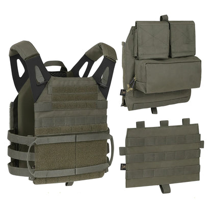 KRYDEX 500D Tactical Vest with Zip-on Backpack Bag MOLLE JPC 2 Plate Carrier for Men Hunting Combat Airsoft Paintball