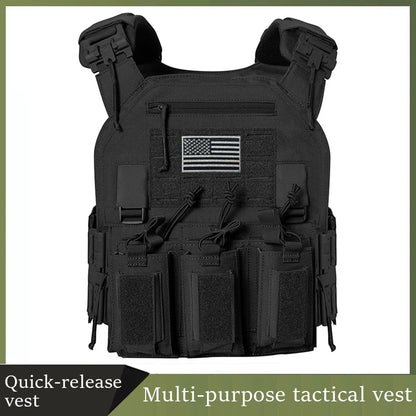 Wear-resistant Quick-Release Laser-Cut MOLLE System Outdoor Hunting Training Tactical Vest Made of Nylon Material