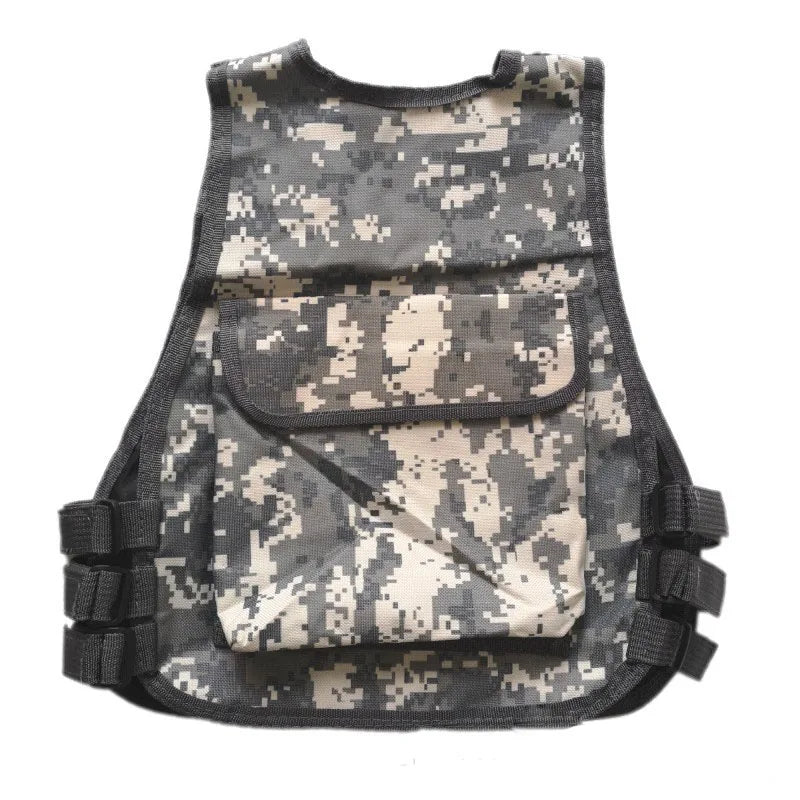 Children Combat Vest Kids Camouflage Multiple Pockets Hunting CS Shooting Jacket Hunting Tactical Waistcoat Training Gear