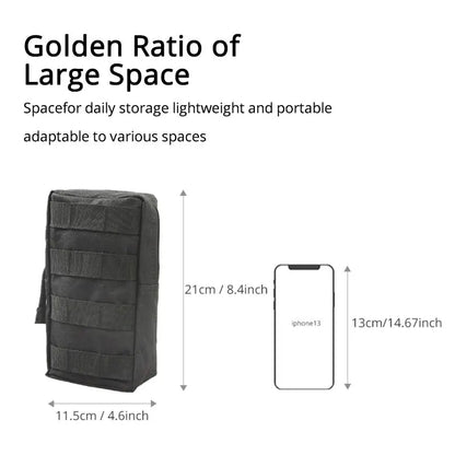 Outdoor Tactical Molle Waist Bag 1000D Oxford Black Storage Fanny Pack for Hunting Backpack Tactical Vest Attachment