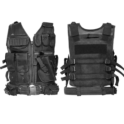 Multicam Green Multi-Pocket Swat Tactical Vest Combat Body Armor Vests Security Hunting Outdoor CS Game Airsoft Training Jacket
