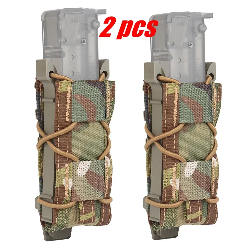 2pcs 9mm Tactical Magazine Pouch Pistol Fast Mag Carrier Holder for Belt Molle Sytem Hunting Pouches