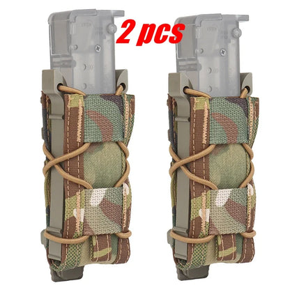 2pcs 9mm Tactical Magazine Pouch Pistol Fast Mag Carrier Holder for Belt Molle Sytem Hunting Pouches