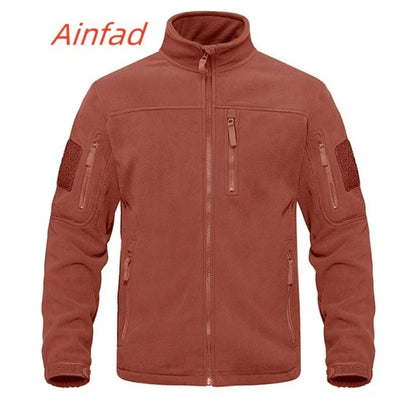 Hunting Autumn Winter Men's Stand Collar Fleece Coat Jacket Thermal Mid-Rise Jacket