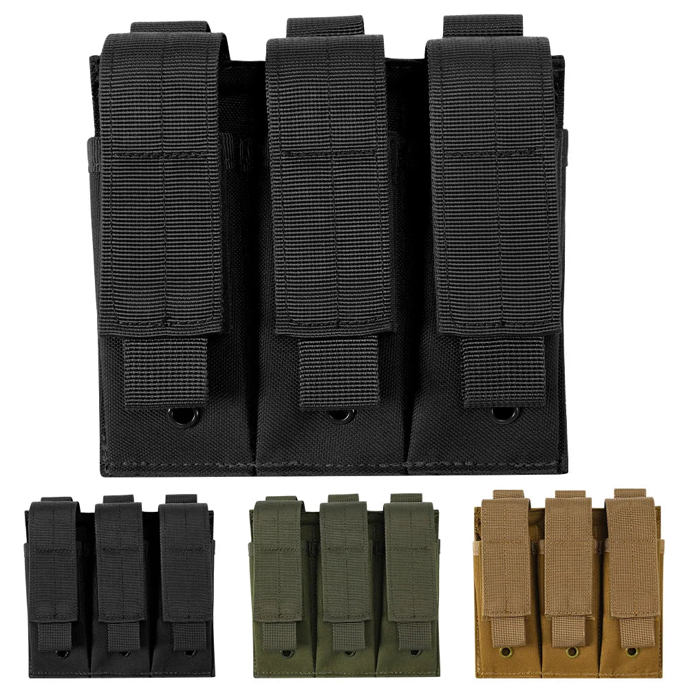 9mm Magazine Pouch Single Double Mag Bag Outdoor Molle Open-Top Magazine Pouch for M1911 92F Torch Bag Triple Bag