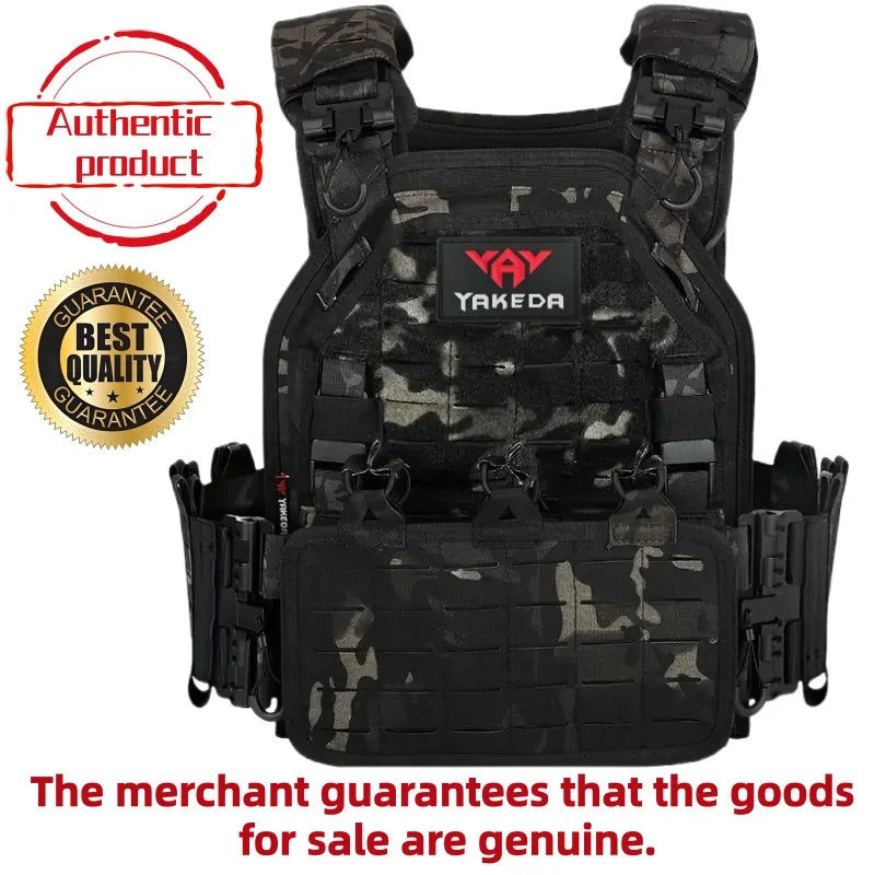 YAKEDA Tactical Vest 6094 Fast Detachable Light Laser Cut Outdoor Hunting Black Gear Carry Vest of High Quality 1000D Nylon