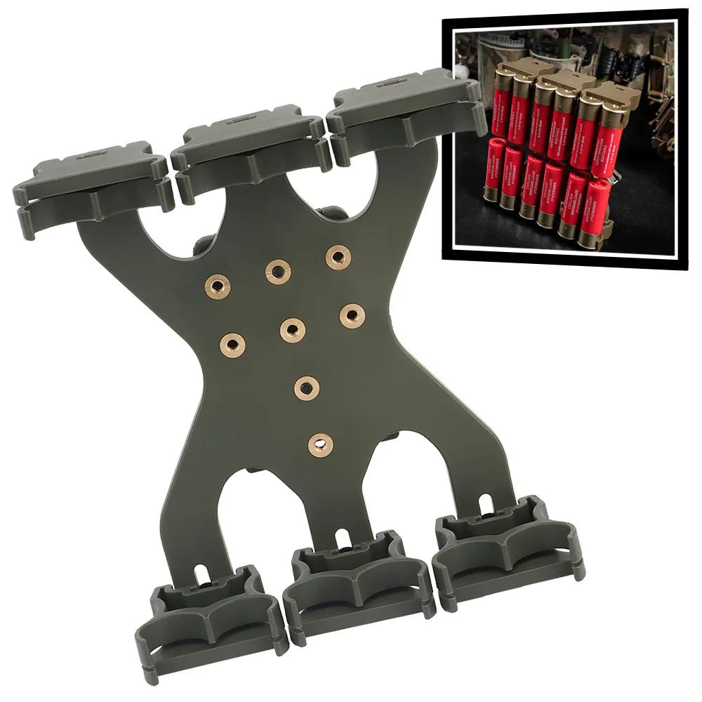 Tactical 12 Gauge Shotgun Shell Holder12 Rounds Adjustable Angle Magazine Ammo Pouch Belt Clip Adaptor Mag Hunting Accessories