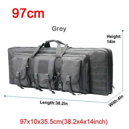 LQARMY 81 97 106 122cm Tactical Gun Bag Double Rifle Case  Molle Rifle Bag Sniper Airsoft Gun Case Backpack Hunting Gun Holster
