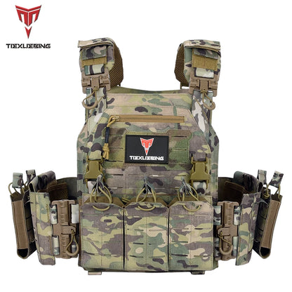 New Combat Vest 6094 Quick Detachable Light Laser Cut Tactical Vest Black Gear To Carry Airsoft Carrier Combat Equipment