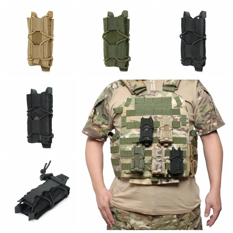 9MM Pistol Single Magazine Pouch Molle Mini Mag Holster EDC Tool Bag Flashlight Torch Holder Hunting Knife Holster Vest Pouches