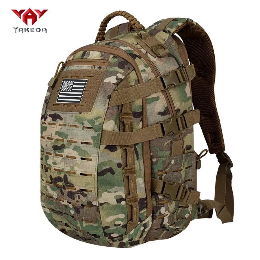 YAKEDA Laser Cutting MOLLE Outdoor Backpack Wear resistant and Durable Large Capacity Mountaineering Bag