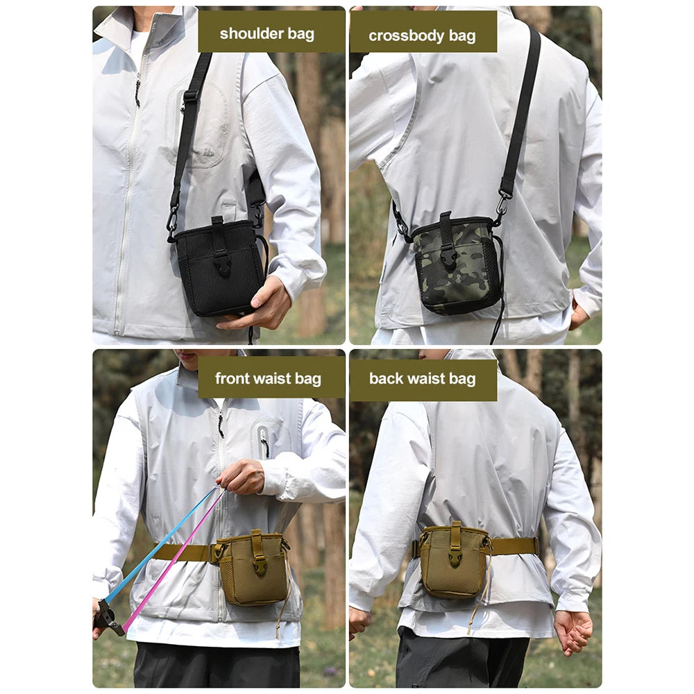 Tactical Magazine Dump Pouch Molle Drawstring Utility Belt Fanny Hip Holster Bag Outdoor Recovery Ammo Pouch Should Waist Bag