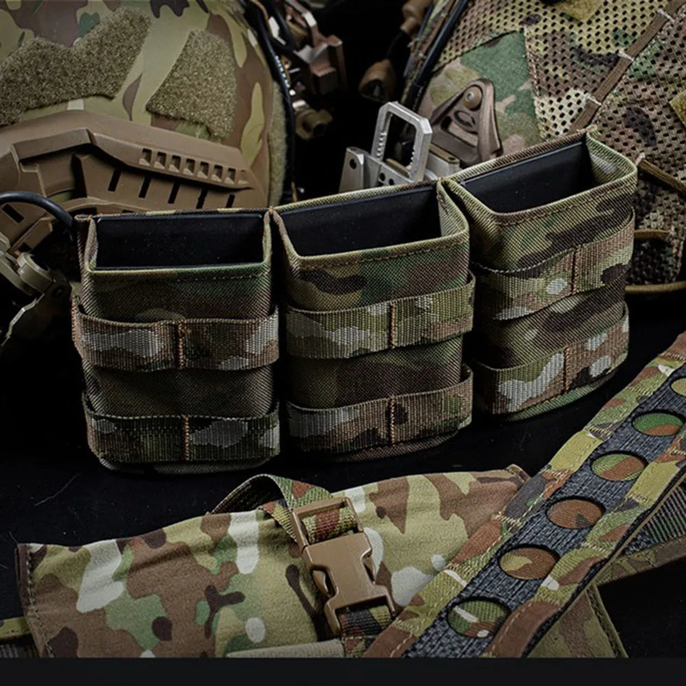 Tactical Fast 5.56 Triple Mag Pouch Medium M4 KYWI Molle Magazine Pouch Insert Open Malice Clip Strap Hunting Airsoft Accessorie