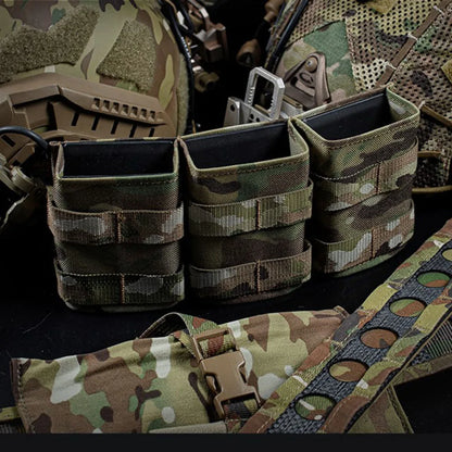 Tactical Fast 5.56 Triple Mag Pouch Medium M4 KYWI Molle Magazine Pouch Insert Open Malice Clip Strap Hunting Airsoft Accessorie