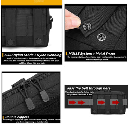 Tactical Outdoor Sports Tactical Waist Pack, MOLLE Accessory Functional Pouch, Waist-Mounted Bag, Laser Medical Bag, EDC Tool