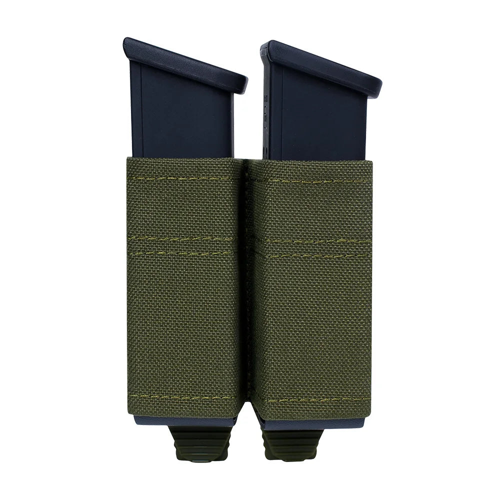 FAST 9MM Pistol Single/Double Magazine Pouch MOLLE Mag Pouch with Quick Release Kydex Insert for  M9 P226 HK USP