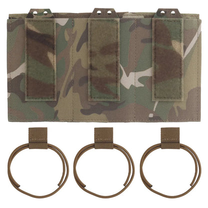 SP Elastic Single Triple Molle Mag Holster Compatible with AR 5.56 Magazine Vest Airsoft Front Panel Expansion Second Layer Bag