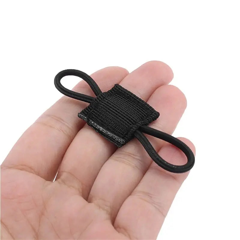 10PCS Black Outdoor Nylon Fastener Tactical Binding Retainer Elastic Molle Ribbon Buckle for Backpack Equipment Accessories