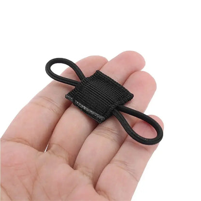 10PCS Black Outdoor Nylon Fastener Tactical Binding Retainer Elastic Molle Ribbon Buckle for Backpack Equipment Accessories
