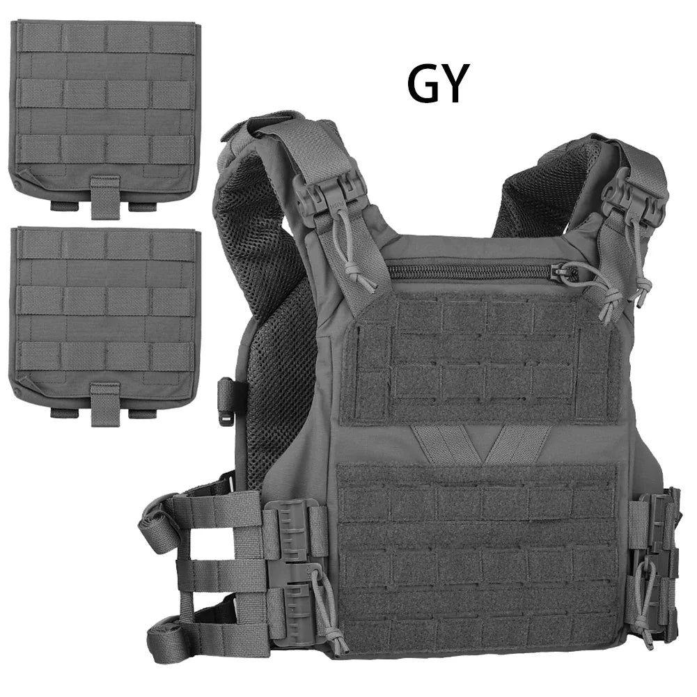 Poseidon Defense Top Grade DP Plate Carrier 3.0 Quick-Release Molle Vest Adjustable Sizing (S/M/L/XL) With 2Pcs Side Pocket