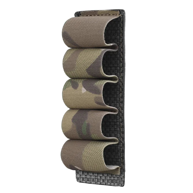 5 Round 12GA Shotgun Shell Pouch Ammo Pouch MOLLE Panel Hunting Gun Carrier Holder Bullet Cartridge Accessories
