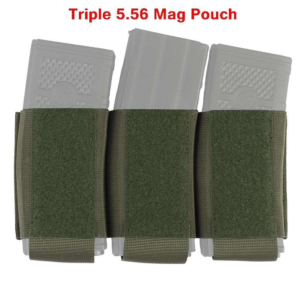 Hunting Triple Magazine Pouch 5.56 7.62 Single Double Triple Magazine Bag for AK47 AR15 Tactical Vest Rig Holster for Shooting