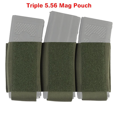 Hunting Triple Magazine Pouch 5.56 7.62 Single Double Triple Magazine Bag for AK47 AR15 Tactical Vest Rig Holster for Shooting