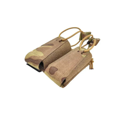 Tactical 9mm Double Mag Bag Airsoft Magazine Pouch Holster Carrier Elastic Sundry Molle Pouch Equipment