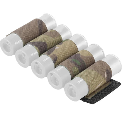 5 Round 12GA Shotgun Shell Pouch Ammo Pouch MOLLE Panel Hunting Gun Carrier Holder Bullet Cartridge Accessories