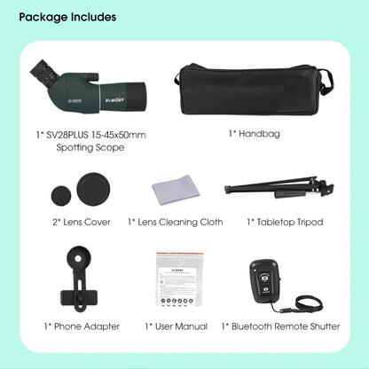 Svbony SV28plus 50/60/70mm Spotting Scope Powerful Zoom Telescope Long Range PORRO Prism Suit Archery Target Shooting Camping