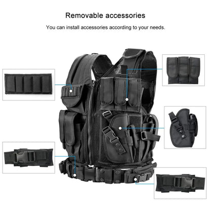 Breathable Molle Tactical Vest Bodyguard Combat Armor Vest Security Guard Hunting Outdoor CS Game Airsoft Training Battle Jacket