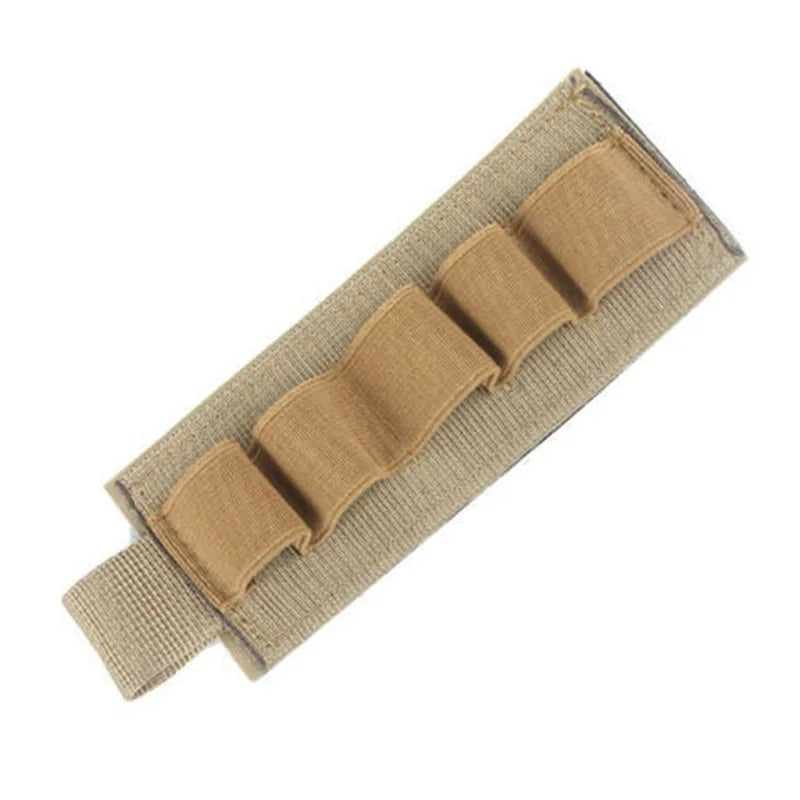 5 Round 12GA Shotgun Shell Holder Separate Hook and Loop Ammo Carrier Shotshell Pouch for Hunting Shooting Accessory