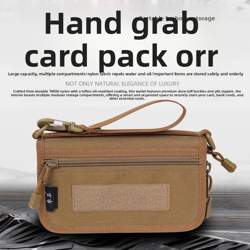 Tactical Hand Wallet 1000D Nylon Molle Pouch Waterproof Card Holder Purse Multi Pocket Storage Bag Outdoor Travel Hand Carry Bag