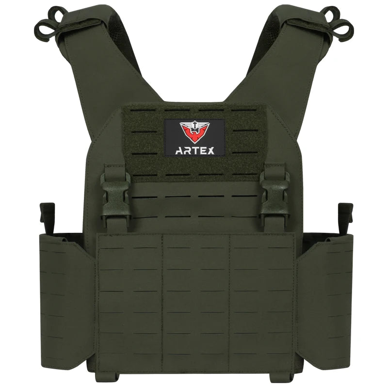 Modular Tactical Training Vest with PALS System - Adjustable Straps Quick-Release Buckle for Hunting Low-Profile Vest