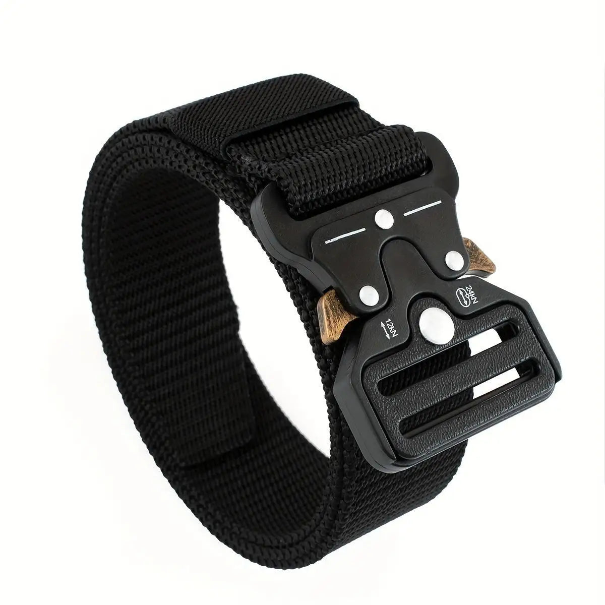 120cm Tactical Nylon Belt with Metal Buckle, Men's Training Accessory, Durable Waistband for Outdoor Activities, Essential Gear