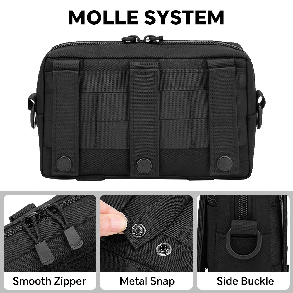 MOLLE EDC Waist Pack 1000D Nylon Tactical Medical Pouch First Aid Kit Outdoor Survival Tool Belt Bag for Camping Hunting Sports