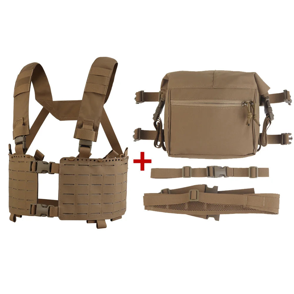 Tactical Alpha Chest Rig with Expansion Pack SS Style Load Bearing Vest (LBV) Alpha Expander Kit Pouch 34A Split MOLLE Equipment