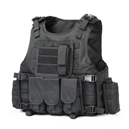 YAKEDA Tactical Vest for Airsoft Paintball Hunting, Adjustable Lightweight with Molle Pouches, Outdoor Protective Gear
