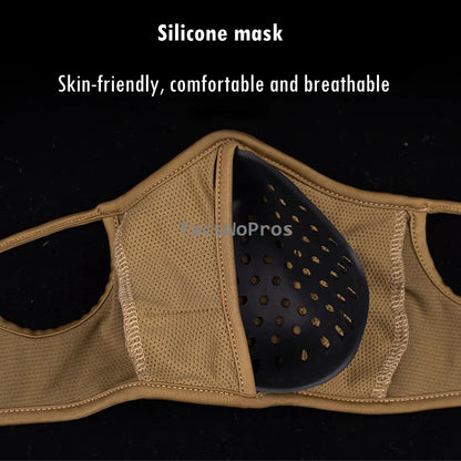 Tactical Shooting Mask with Silicone Outdoor Breathable Elastic Soft Masks Riding Hiking Hunting Sports Half Face Mask M/L Size