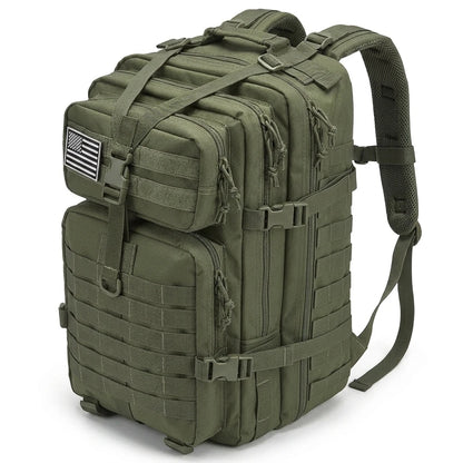 Men 45L Tactical Hiking Backpack Molle Mountaineering Water Resistant Outdoor Camping Trekking Backpacking Bushcraft Travel Rucksack Bug Out Bag Survival Emergency Large Capacity Climbing Cycling Daypack Women Durable Wear Resistant Trail Camp Hikers