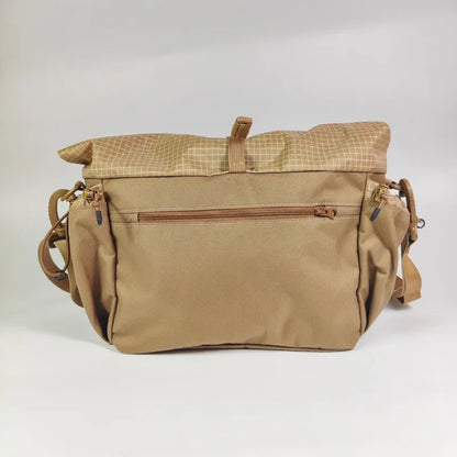 Outdoor Roll‑Top Messenger Sling Bag 500D Nylon Dyneema Blended Fabric Water Resistant Multi‑Pocket Pack Camping Hiking Travel
