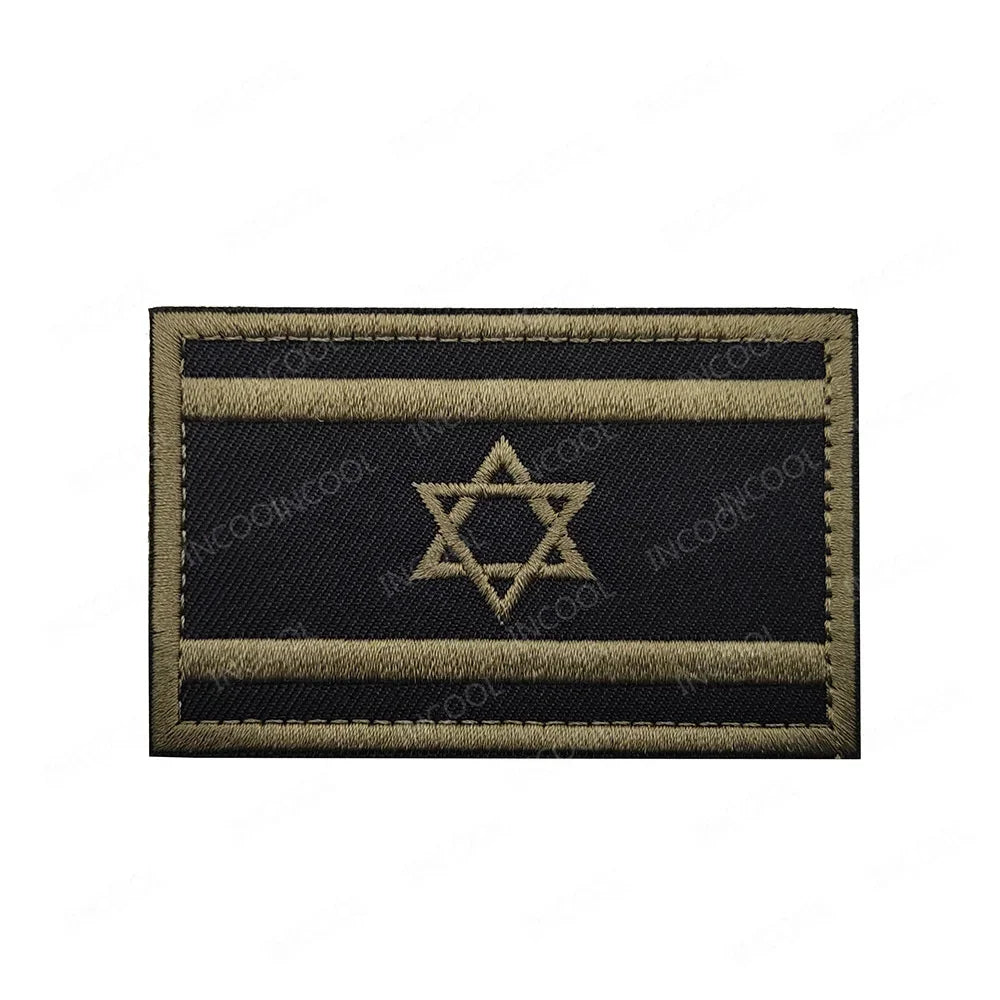Israel Flag Embroidered Patches PVC Rubber Israeli Sticker Appliqued For Clothing