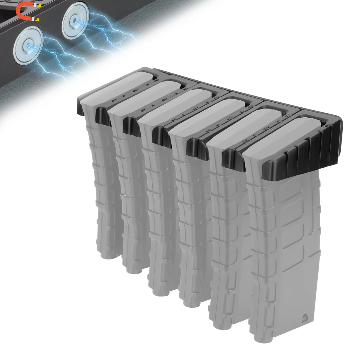 Adoreal Magnetic AR Rack Wall Mount Mag Holder for 5.56 .223 Magazines Wall Magnet AR Mag for Glock G17 G19 G22 G34 G43X Taurus
