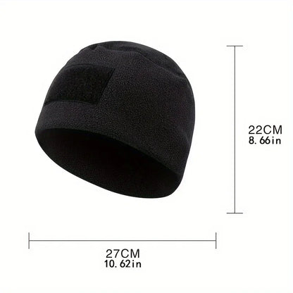 Windproof Tactical Beanie - Thick, Warm Knit Hat for Outdoor Activities, Breathable & Stretch Fit, Solid Color