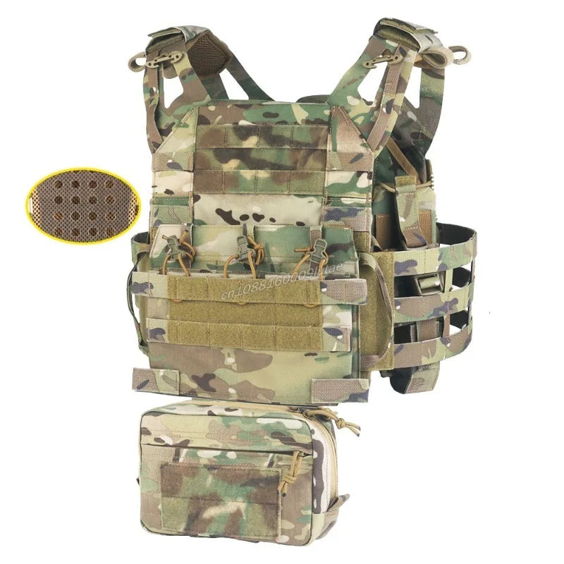 JPC3.0 Tactical Plate Carrier Set R Series Hunting Vest with Quick Release Cummerbund Triple Mag Pouch Airsoft Molle Radio Pouch