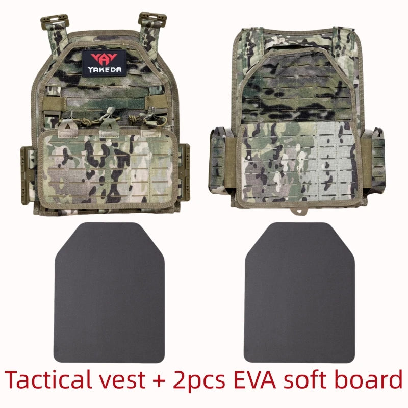 Multicam Camo Tactical Vest Quick Release Molle Modular Protective Vest for Outdoor CS Wargame Hunting yakeda 6094