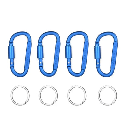 4 Pack D-ring Carabiner Clip Lightweight Aluminum Carabiners With Barrel Locking For Keychain Tactical Bag Backpack